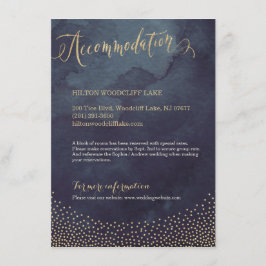 Glam nacht gouden glitter kalligrafie accommodatie informatiekaartje