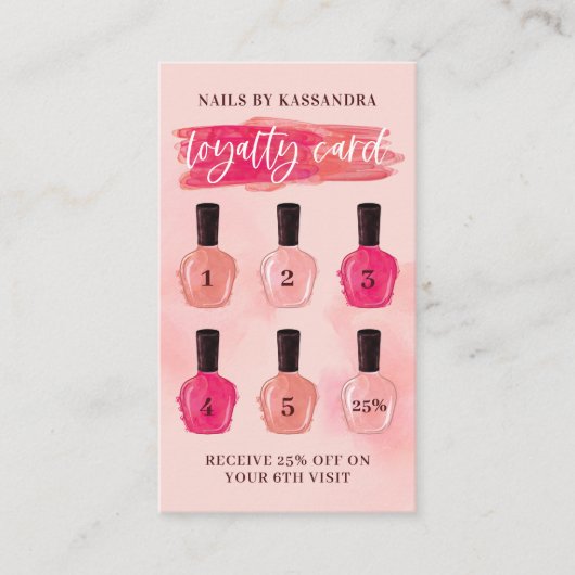 Glam Nail Poolse flesjes penseel Slag Nail Loyalty Visitekaartje (Voorkant)