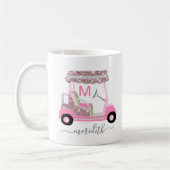 Glam Name Monogram Roos Gold Golf Cart Koffiemok (Links)