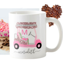 Glam Name Monogram Roos Gold Golf Cart