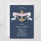 Glam Nautical Bachelorette Party Kaart (Voorkant)