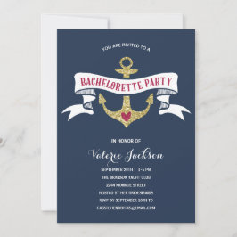 Glam Nautical Bachelorette Party Kaart