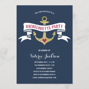Glam Nautical Bachelorette Party Kaart
