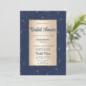 Glam navy blauw goud glitter confetti Vrijgezellen Kaart (Staand voorkant)