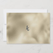 Glam navy blauw goud wit orchidee bloem Dank u Kaart (Achterkant)