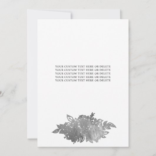 Glam Navy Blauw Zilveren Jurk Mis Quince Quinceañe Kaart (Achterkant)