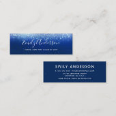 Glam Navy Blue Afstuderen Name Insert Card Mini Visitekaartje (Voorkant / Achterkant)
