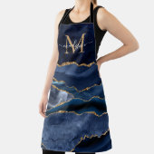 Glam Navy Blue Glitter Agate Geode Monogram Schort (Insitu)