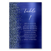 Glam Navy Blue Metallic Glitter Script Wedding Kaart (Voorkant)