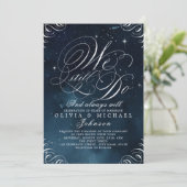 Glam Navy elegante kalligrafie DOEN WE NOG STEEDS Kaart (Staand voorkant)