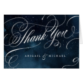 Glam navy Silver kalligrafie bedankt