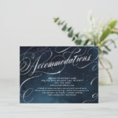 Glam navy Silver kalligrafietoestellen Informatiekaartje (Staand voorkant)