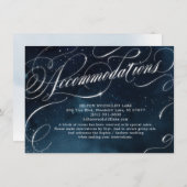 Glam navy Silver  kalligrafietoestellen Informatiekaartje (Voorkant / Achterkant)