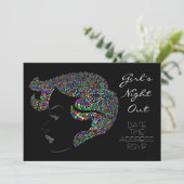 Glam neon Girl's Night Out Party Kaart (Staand voorkant)