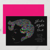 Glam neon Meidenavondfeest Kaart (Voorkant / Achterkant)