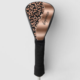 Glam Nep Natuurlijk Luipaard Vlekken Roze Goud Zwa Golfheadcover
