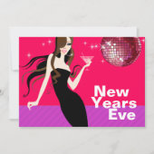 Glam New Years Eve Party - kleine zwarte jurk Kaart (Voorkant)