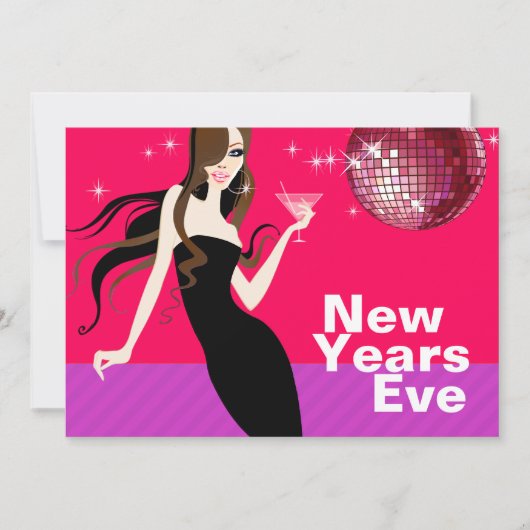 Glam New Years Eve Party - kleine zwarte jurk Kaart (Voorkant)