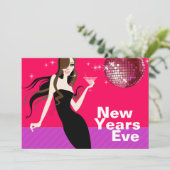 Glam New Years Eve Party - kleine zwarte jurk Kaart (Staand voorkant)