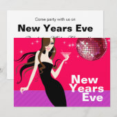 Glam New Years Eve Party - kleine zwarte jurk Kaart (Voorkant / Achterkant)