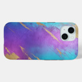 Glam Noodlijdende Paarse Turquoise Goud Case-Mate iPhone Case (Achterkant (horizontaal))