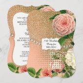 Glam Old Hollywood Regency 15TH Birthday Party Kaart (Voorkant / Achterkant)