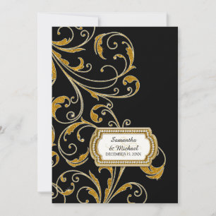 Glam Old Hollywood Regency Black Stropdas Event St Kaart