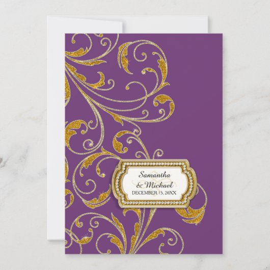 Glam Old Hollywood Regency Black Stropdas Event St Kaart (Voorkant)