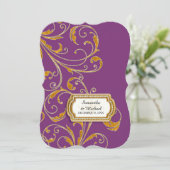 Glam Old Hollywood Regency Black Stropdas Event St Kaart (Staand voorkant)