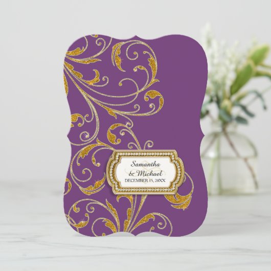 Glam Old Hollywood Regency Black Stropdas Event St Kaart (Staand voorkant)