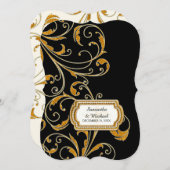 Glam Old Hollywood Regency Black Stropdas Event St Kaart (Voorkant / Achterkant)