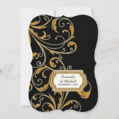 Glam Old Hollywood Regency Black Stropdas Event St Kaart (Voorkant)