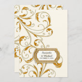 Glam Old Hollywood Regency Black Stropdas Event St Kaart (Voorkant / Achterkant)