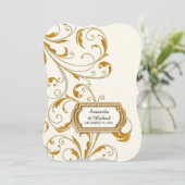 Glam Old Hollywood Regency Black Stropdas Event St Kaart (Staand voorkant)