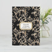 Glam Old Hollywood Regency Black Stropdas Off Whit Kaart (Staand voorkant)