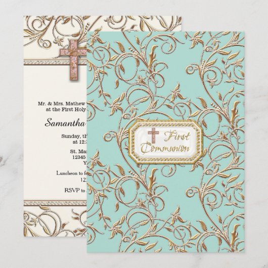 Glam Old Hollywood Regency Cross First Community Kaart (Voorkant / Achterkant)