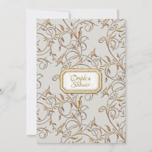 Glam Old Hollywood Regency Gray Couples Shower Kaart (Voorkant)
