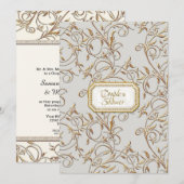 Glam Old Hollywood Regency Gray Couples Shower Kaart (Voorkant / Achterkant)