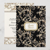 Glam Old Hollywood Regency Zwart Vrijgezellenfeest Kaart (Voorkant / Achterkant)