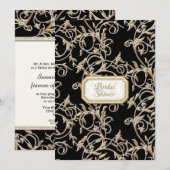 Glam Old Hollywood Regency Zwart Vrijgezellenfeest Kaart (Voorkant / Achterkant)