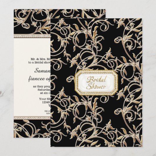 Glam Old Hollywood Regency Zwart Vrijgezellenfeest Kaart (Voorkant / Achterkant)