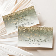 Glam Olijfgroen Goud Marmer Glitter Schrift