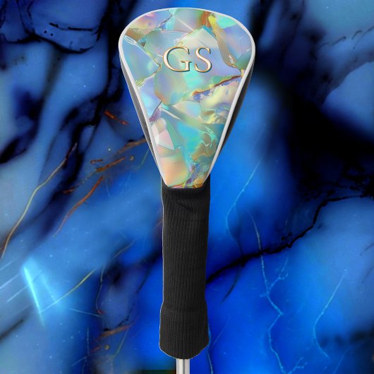 Glam opaal met groot monogram of naam golfheadcover