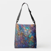 Glam Opal Edelsteen Glas in lood Pattern Crossbody Tas (Achterkant)