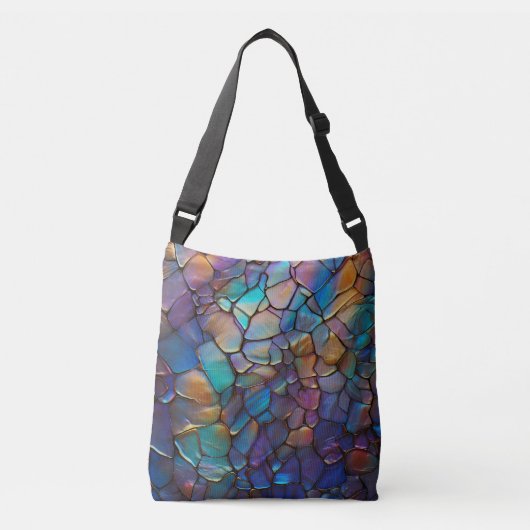 Glam Opal Edelsteen Glas in lood Pattern Crossbody Tas (Voorkant)