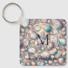 Glam Opal Leopard Print Girly Keychain