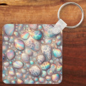 Glam Opal Leopard Print Girly Keychain (Achterkant)