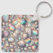 Glam Opal Leopard Print Girly Keychain (Achterkant)