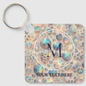 Glam Opal Leopard Print Girly Keychain (Voorkant)