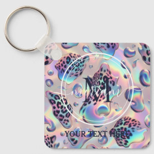 Glam Opal Luipaardprint Meisjesachtige Sleutelhang Sleutelhanger